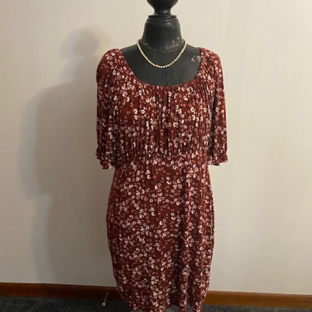Cure cold shoulder Floral dress, size 1XL